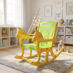 ALVENZA Kids Plastic Horse Rocking Chair, Baby Rocker Seat with Backrest (1 Pc)