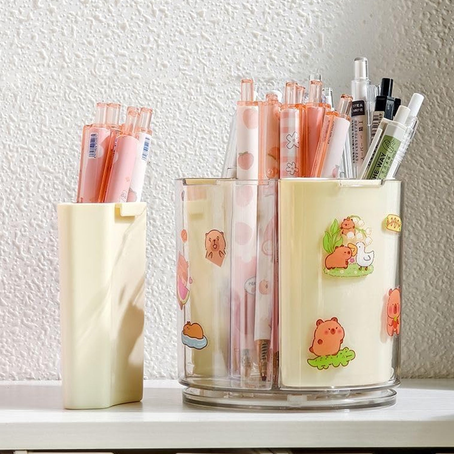 Rotating Desk Organizer 5 Compartments with 360 Spin for Office & Home - Front View