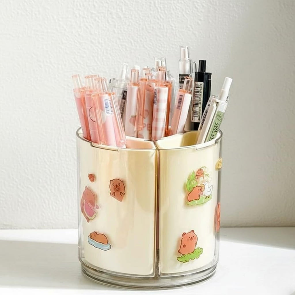 Rotating Desk Organizer 5 Compartments with 360 Spin for Office & Home - Detail View 7