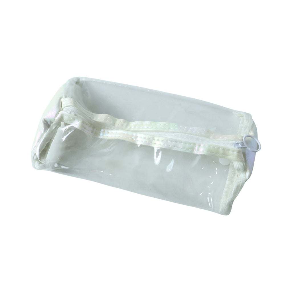 Transparent PVC Pencil Case Stylish & Durable Stationery Organizer - Back View