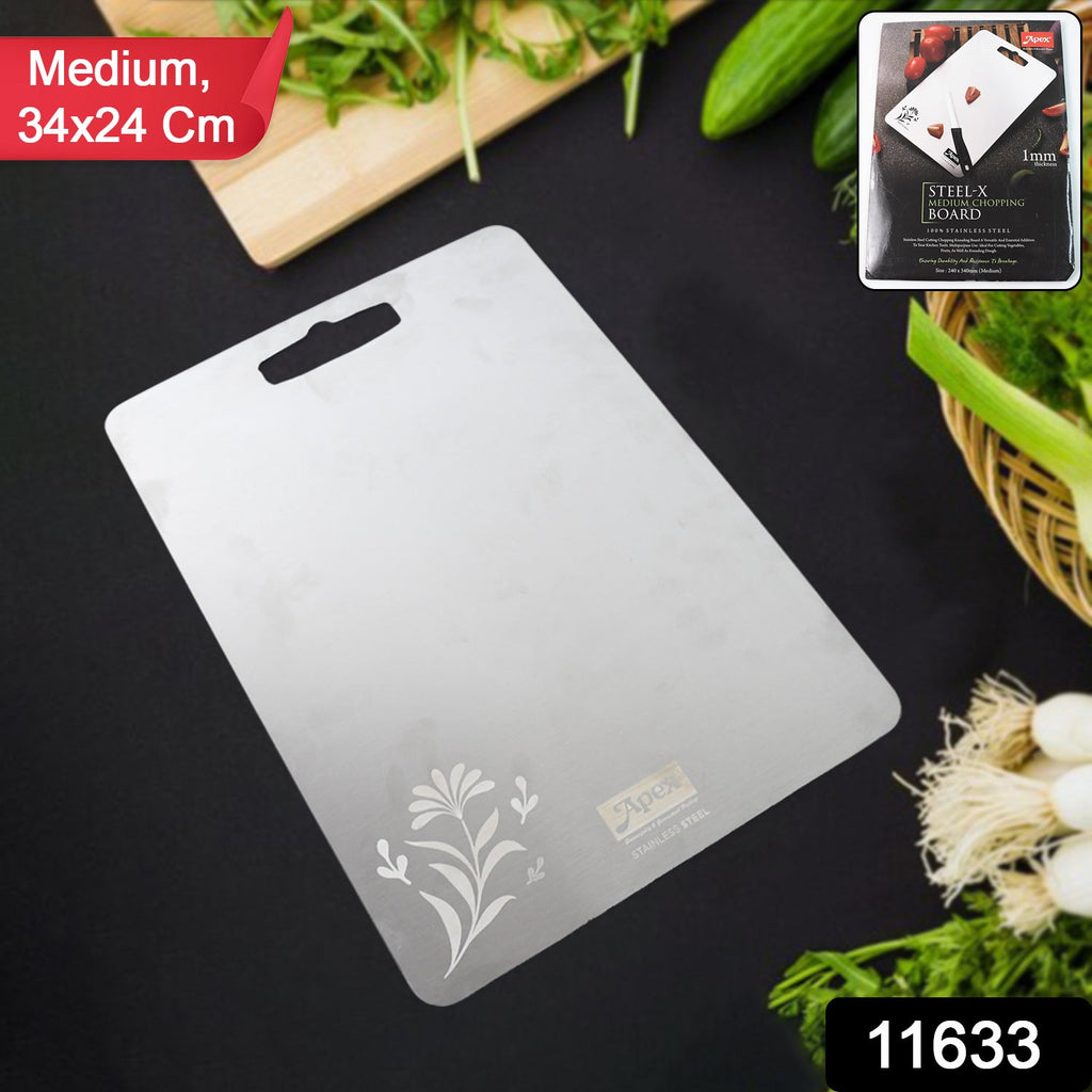 ALVENZA Stainless Steel Medium Chopping Board – Durable & Rust-Resistant