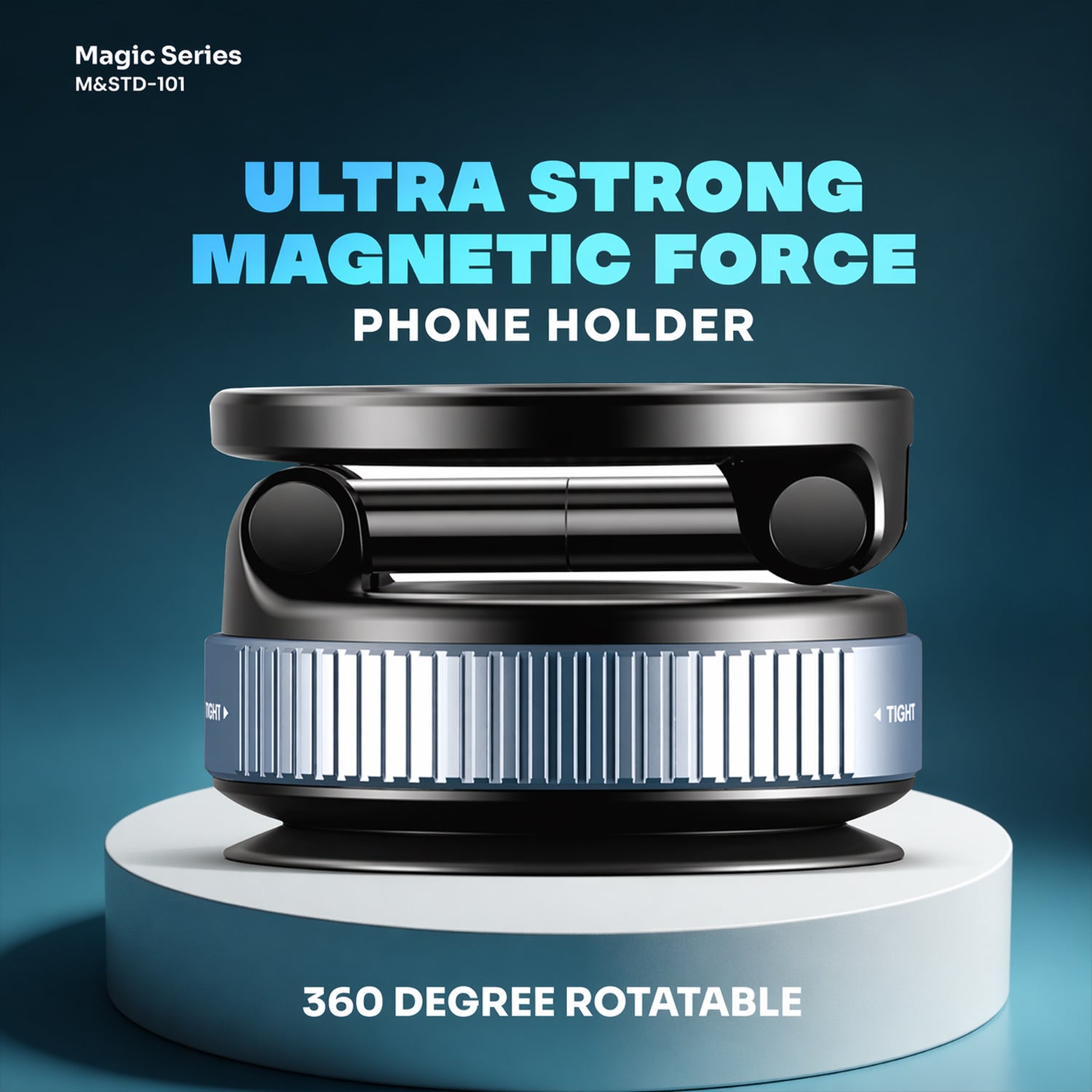 ALVENZA Magnetic Phone Holder – 360° Rotation & Strong Suction Base