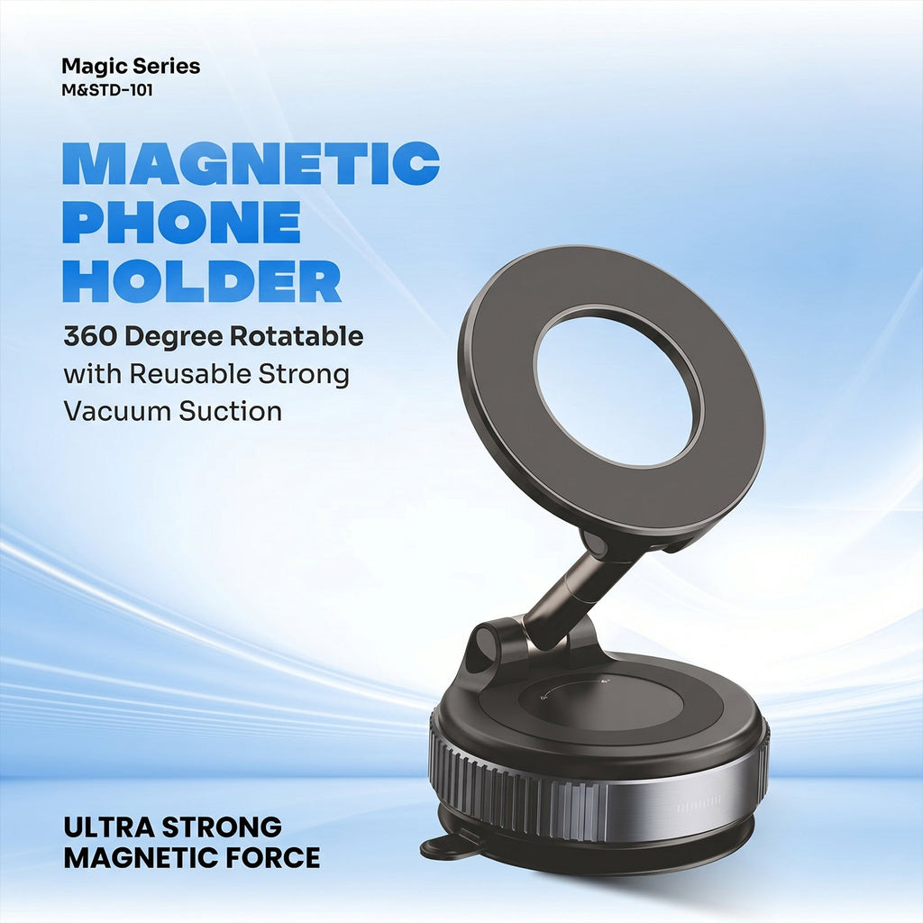 ALVENZA Magnetic Phone Holder – 360° Rotation & Strong Suction Base