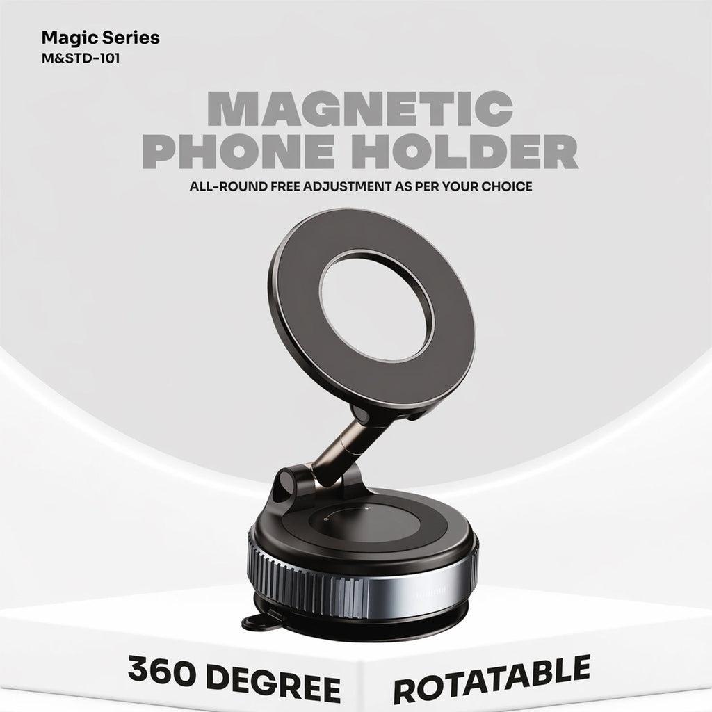 ALVENZA Magnetic Phone Holder – 360° Rotation & Strong Suction Base