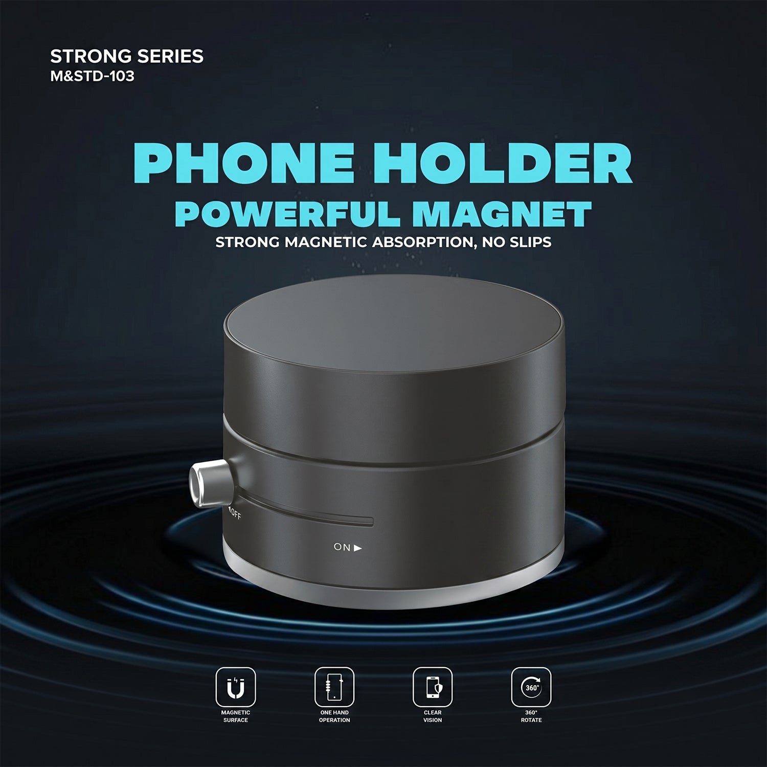 ALVENZA Magnetic Phone Holder – Secure & Adjustable with Lock System
