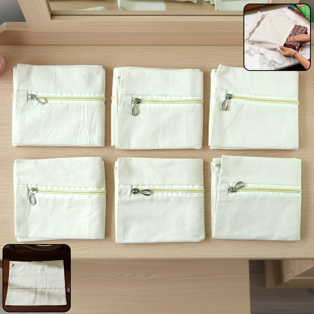 ALVENZA Saree Storage Bags with Zip Closure – Pack of 6, Multipurpose Protection