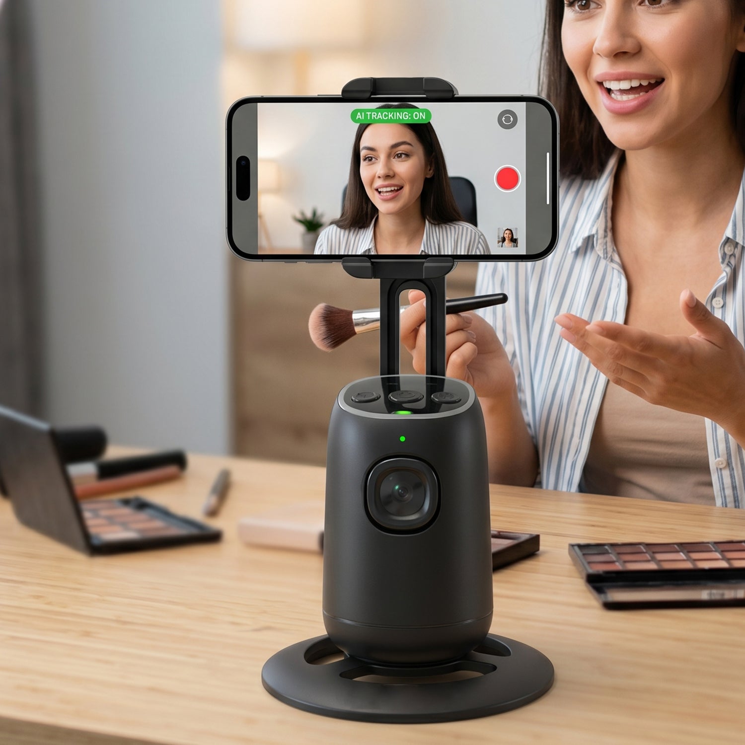 ALVENZA AI Face Tracking Mobile Holder – Hands-Free 360° Video Streaming