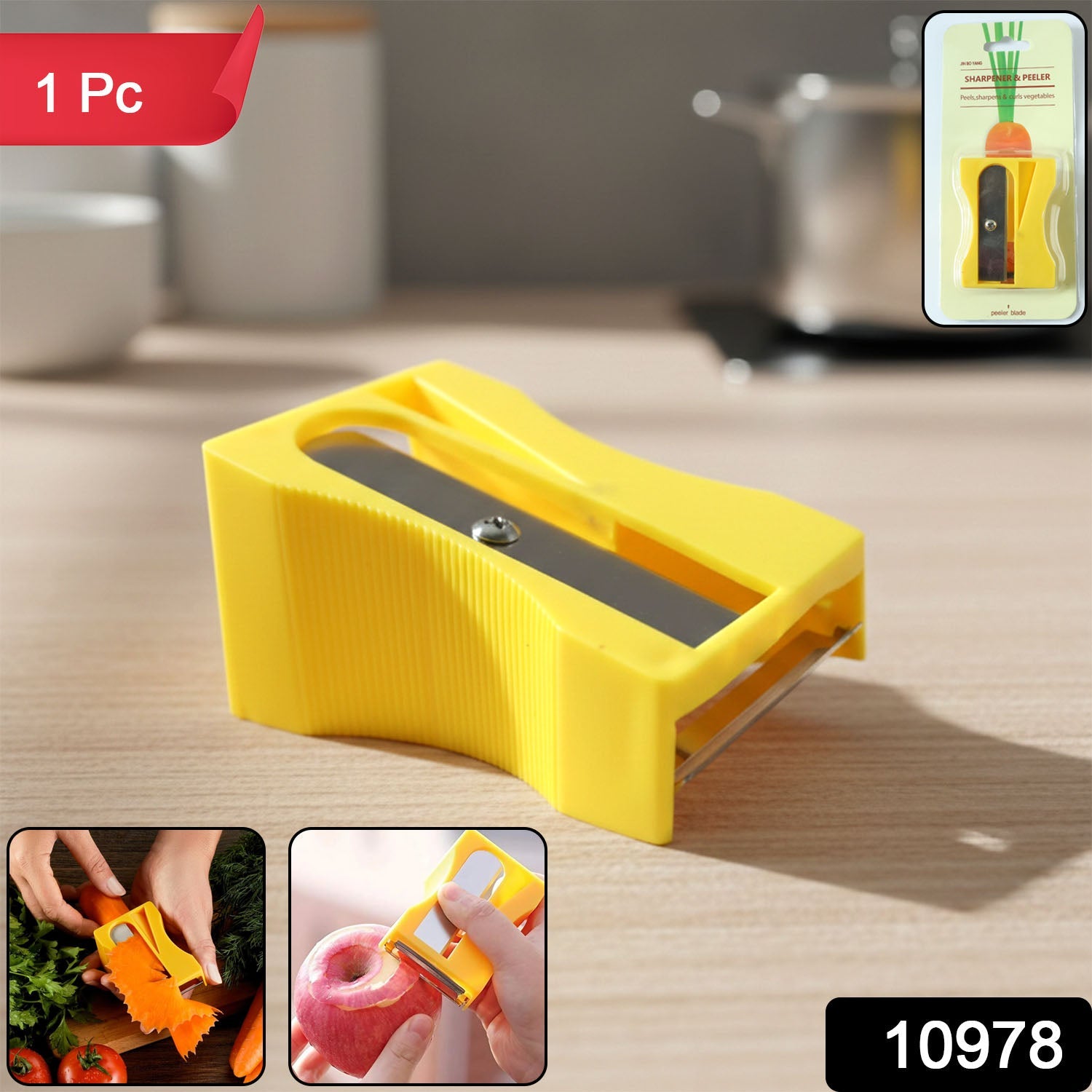 Multipurpose Vegetable Sharpen & Peeler Compact Kitchen Tool - Side View