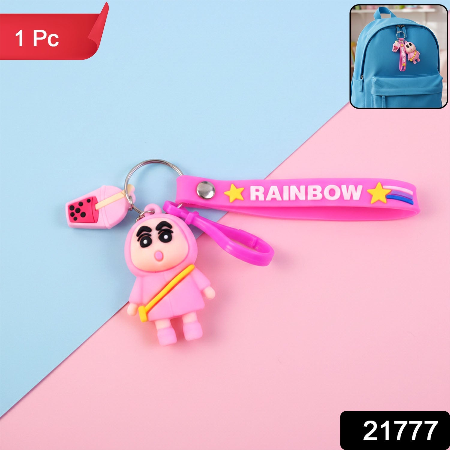 ALVENZA Cartoon Character Keychain – Cute Rainbow Strap Bag Charm