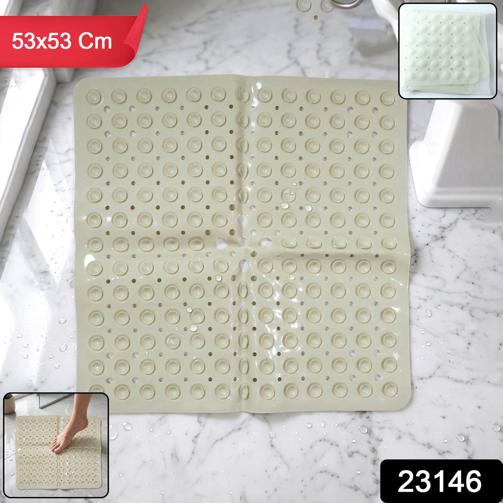 Anti-Slip Bath Mat Secure Suction Cups for Bathroom Safety - Side View