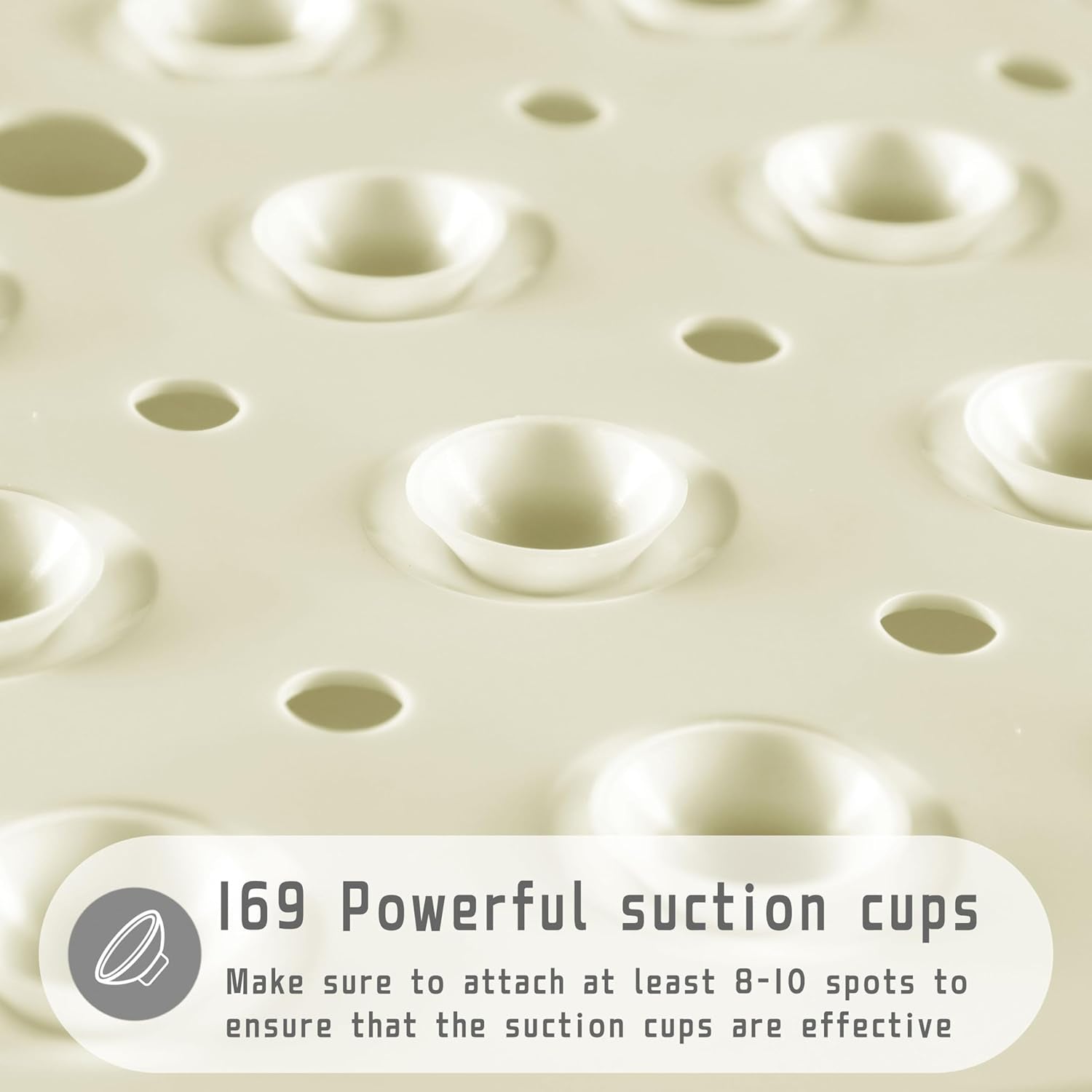 Anti-Slip Bath Mat Secure Suction Cups for Bathroom Safety - Detail View 5