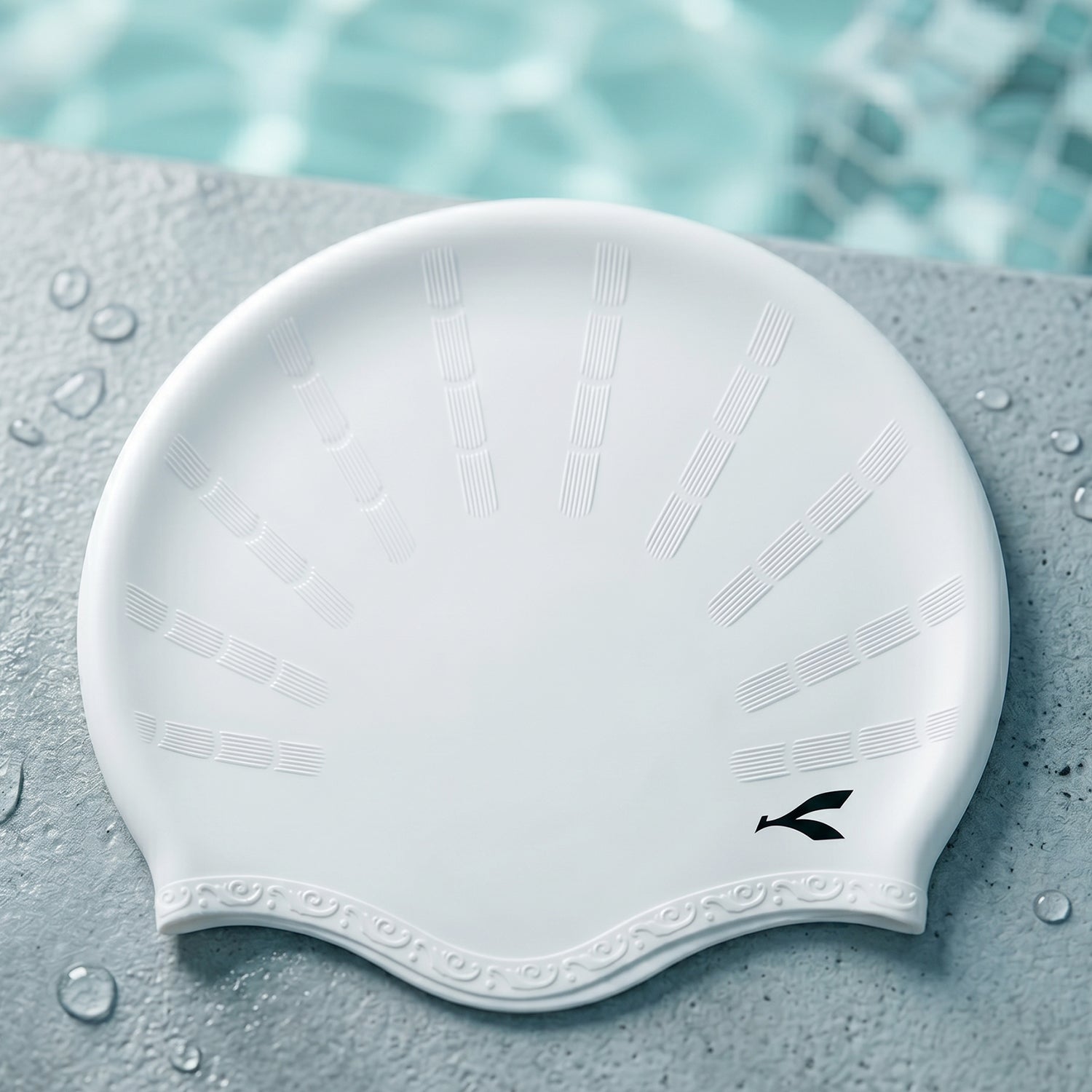 Silicone Swimming Cap Waterproof & Flexible Fit for All Ages - Front View