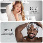 3 In 1 Silicone Shampoo Scalp Massager Brush Face Hair Body Cleanser (1 Pc)