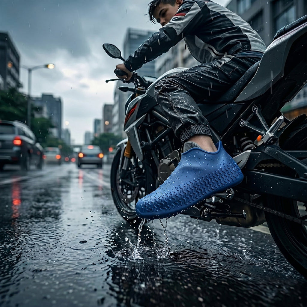 Reusable Waterproof Silicone Shoe Cover Keeps Shoes Dry in Monsoon - Front View