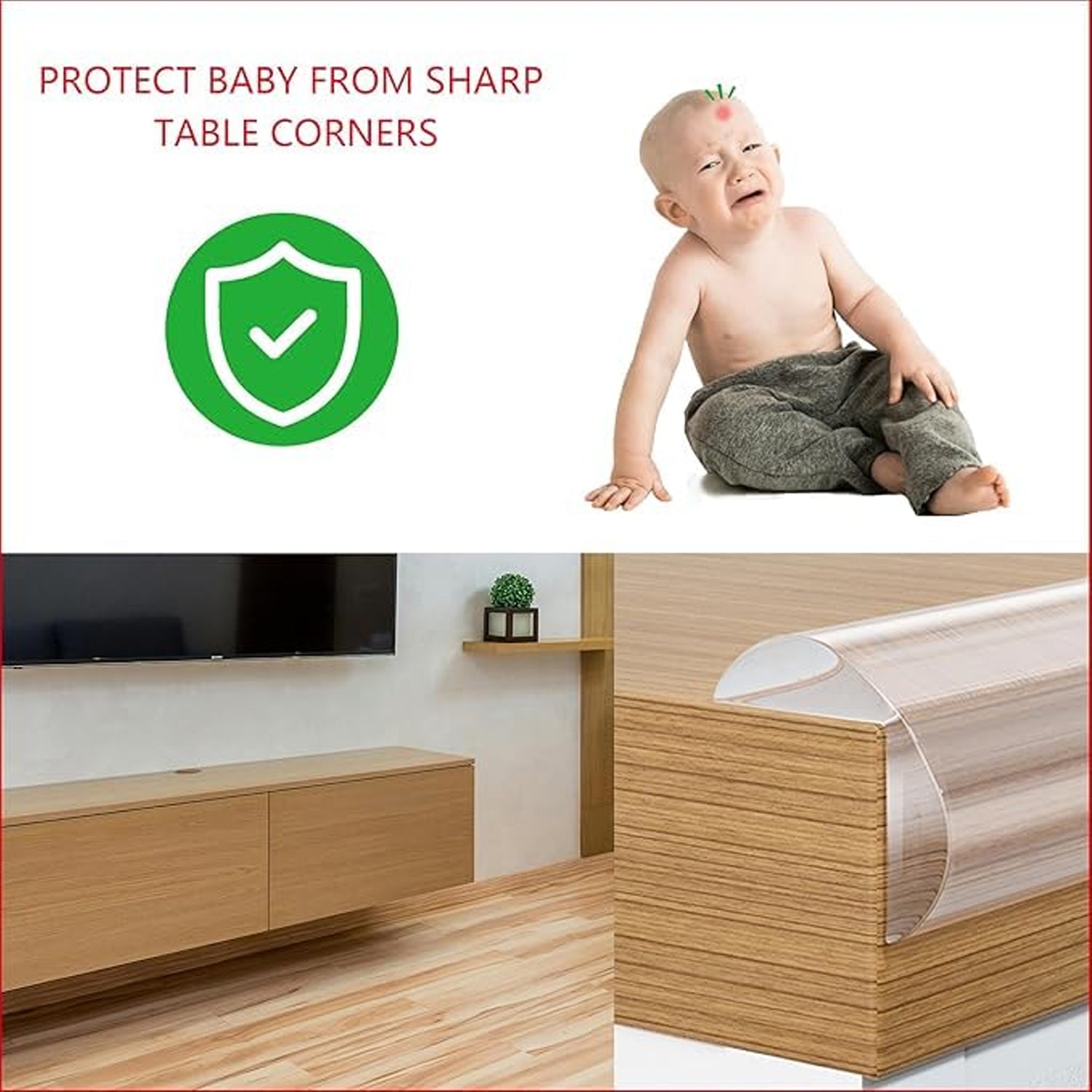 Soft Adhesive Edge Protector 3 Meter Safety Guard for Furniture - Back View