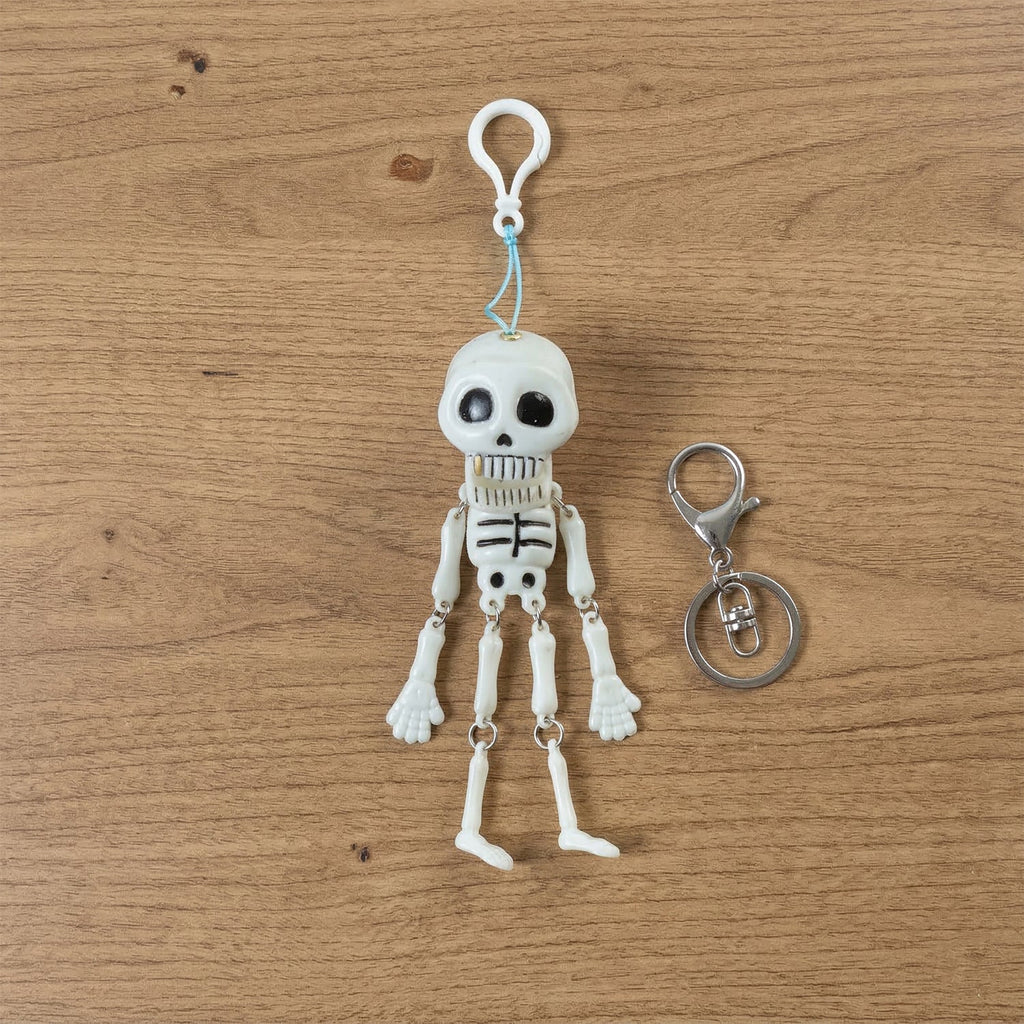 ALVENZA Skeleton Doll Keychain – Movable Skeleton with Metal Hook for Bag & Keys