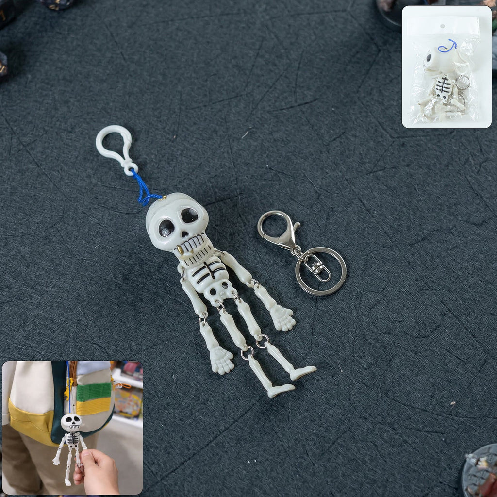 ALVENZA Skeleton Doll Keychain – Movable Skeleton with Metal Hook for Bag & Keys