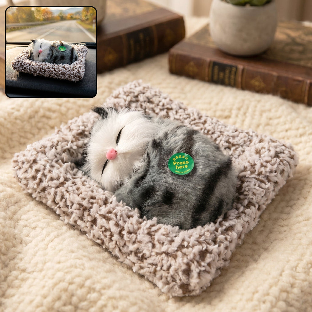 ALVENZA Cute Plush Cat Showpiece – Perfect for Car & Home Decor