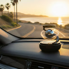 ALVENZA Solar-Powered Car Air Freshener – Rotating Galaxy Orb Design