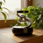ALVENZA Solar-Powered Car Air Freshener – Rotating Galaxy Orb Design