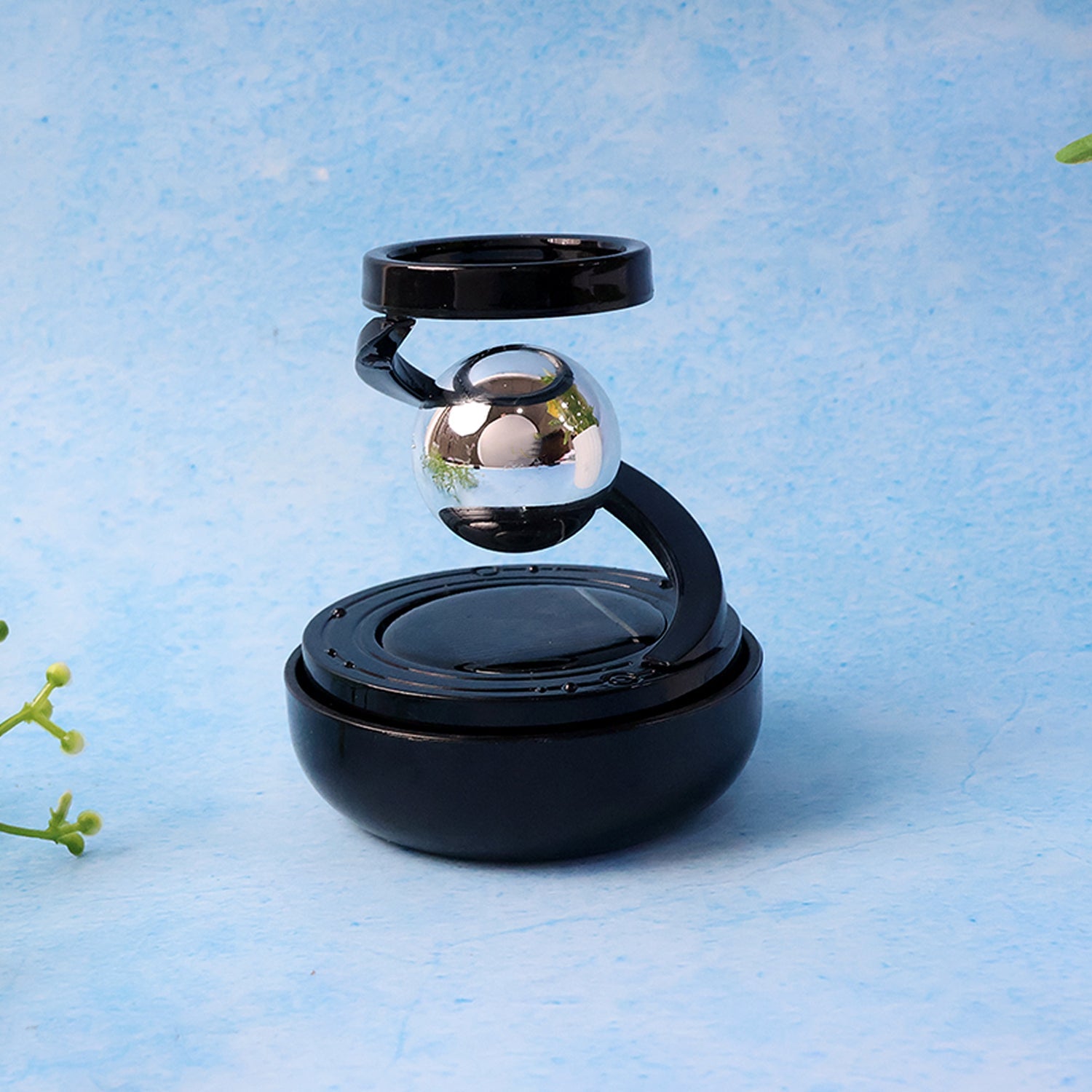 ALVENZA Solar-Powered Car Air Freshener – Rotating Galaxy Orb Design