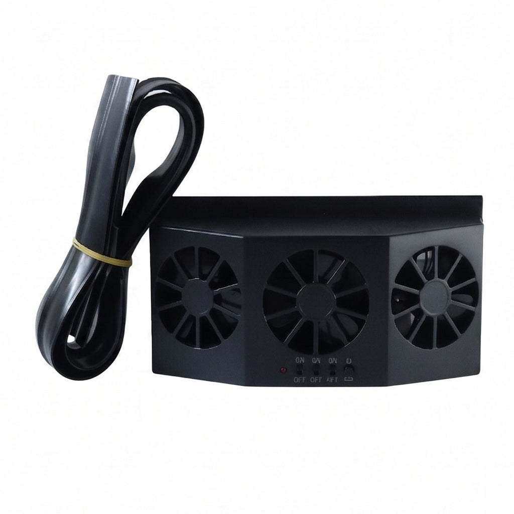 ALVENZA Solar Powered Car Window Ventilation Fan – Triple Fan Cooling System