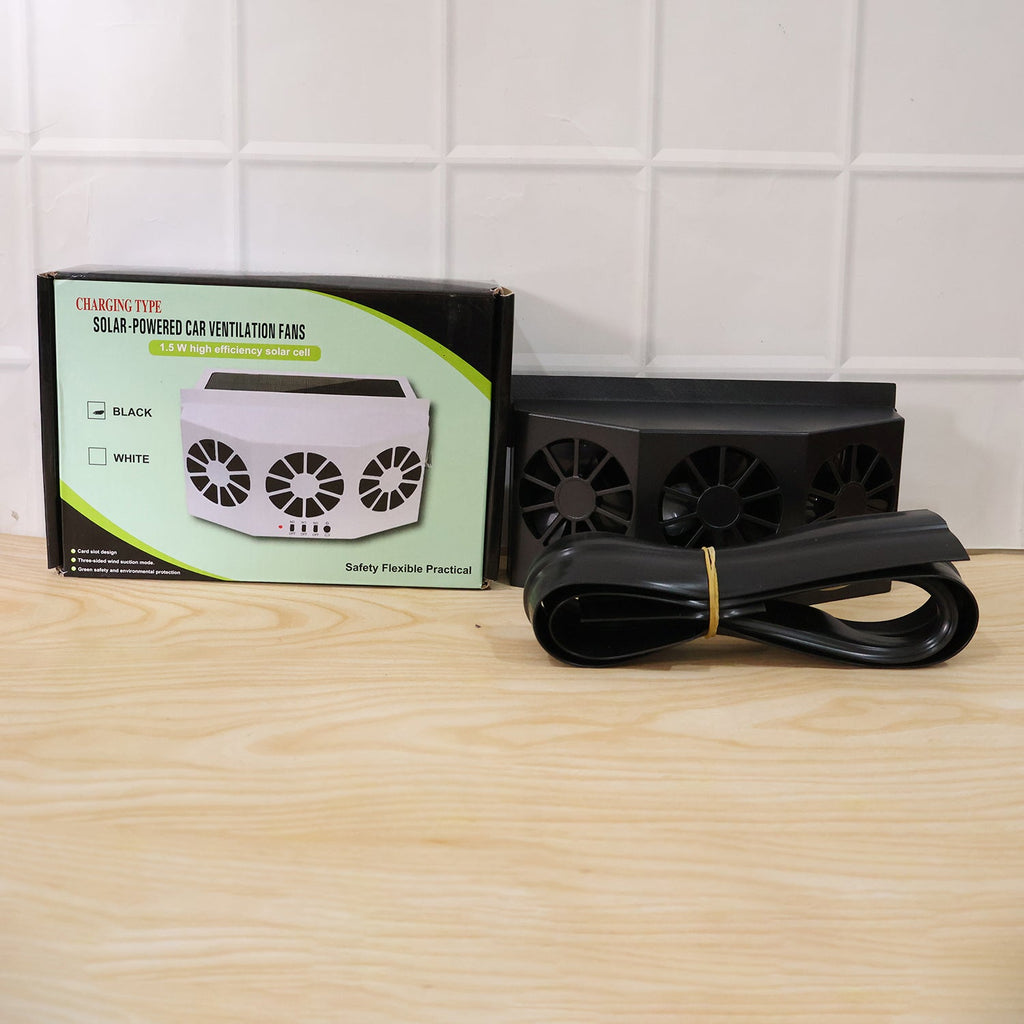 ALVENZA Solar Powered Car Window Ventilation Fan – Triple Fan Cooling System
