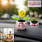 ALVENZA Solar Dancing Flower Toy with Pot for Car Dashboard and Desk Decor (1 Pc)