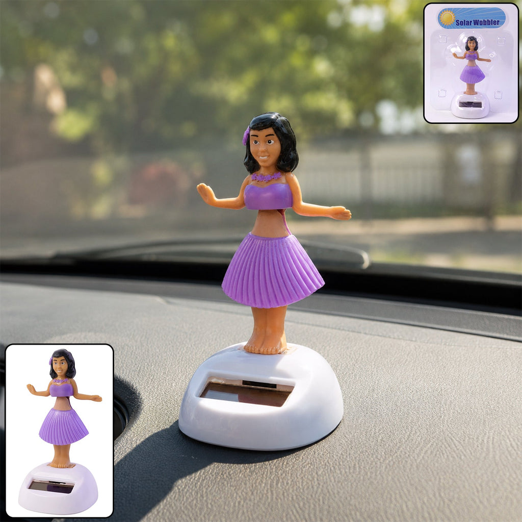 ALVENZA Solar Powered Dancing Hula Doll Bobble Toy for Car Dashboard Decor (1 Pc)
