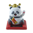 ALVENZA Solar Powered Moving Hand Panda Showpiece – Cute Waving Desk Decor