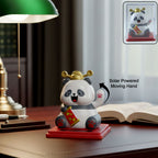 ALVENZA Solar Powered Moving Hand Panda Showpiece – Cute Waving Desk Decor