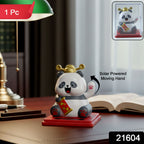 ALVENZA Solar Powered Moving Hand Panda Showpiece – Cute Waving Desk Decor