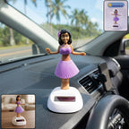 ALVENZA Solar Powered Dancing Hula Doll Bobble Toy for Car Dashboard Decor (1 Pc)