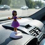 ALVENZA Solar Powered Dancing Hula Doll Bobble Toy for Car Dashboard Decor (1 Pc)