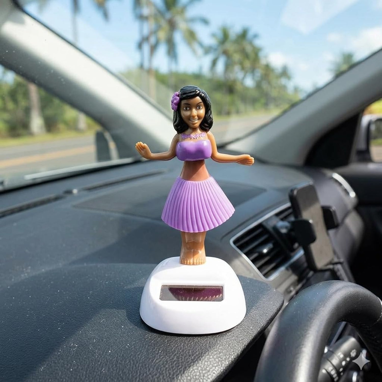 ALVENZA Solar Powered Dancing Hula Doll Bobble Toy for Car Dashboard Decor (1 Pc)