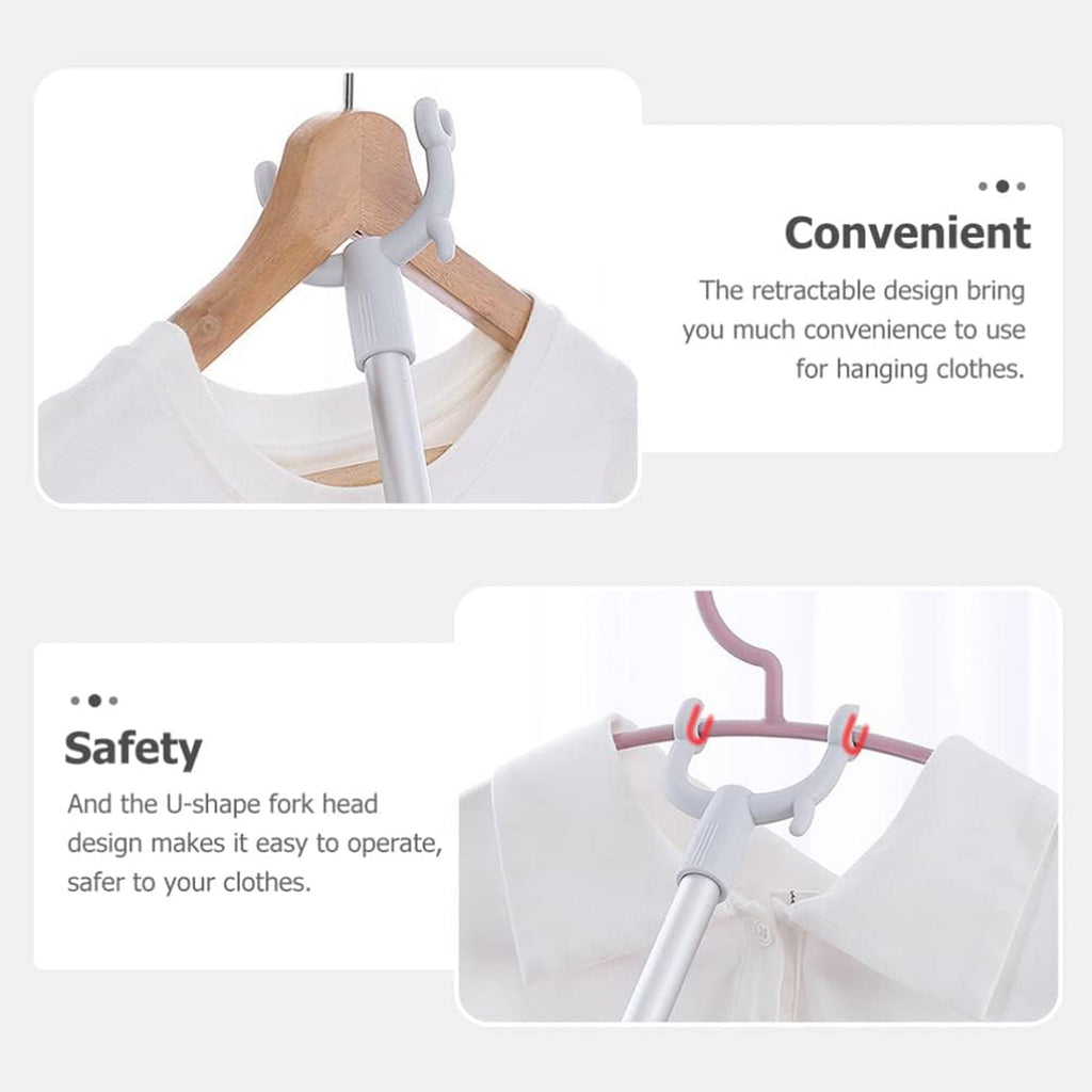 Long Reach Clothes Hook Rod 86 cm for Easy Access - Back View