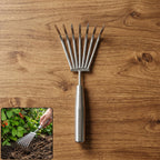 Stainless Steel Garden Rake Durable & Rust-Resistant Tool for Easy Gardening - Detail View 7