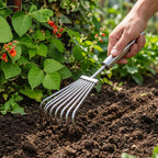 Stainless Steel Garden Rake Durable & Rust-Resistant Tool for Easy Gardening