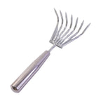 Stainless Steel Garden Rake Durable & Rust-Resistant Tool for Easy Gardening - Back View