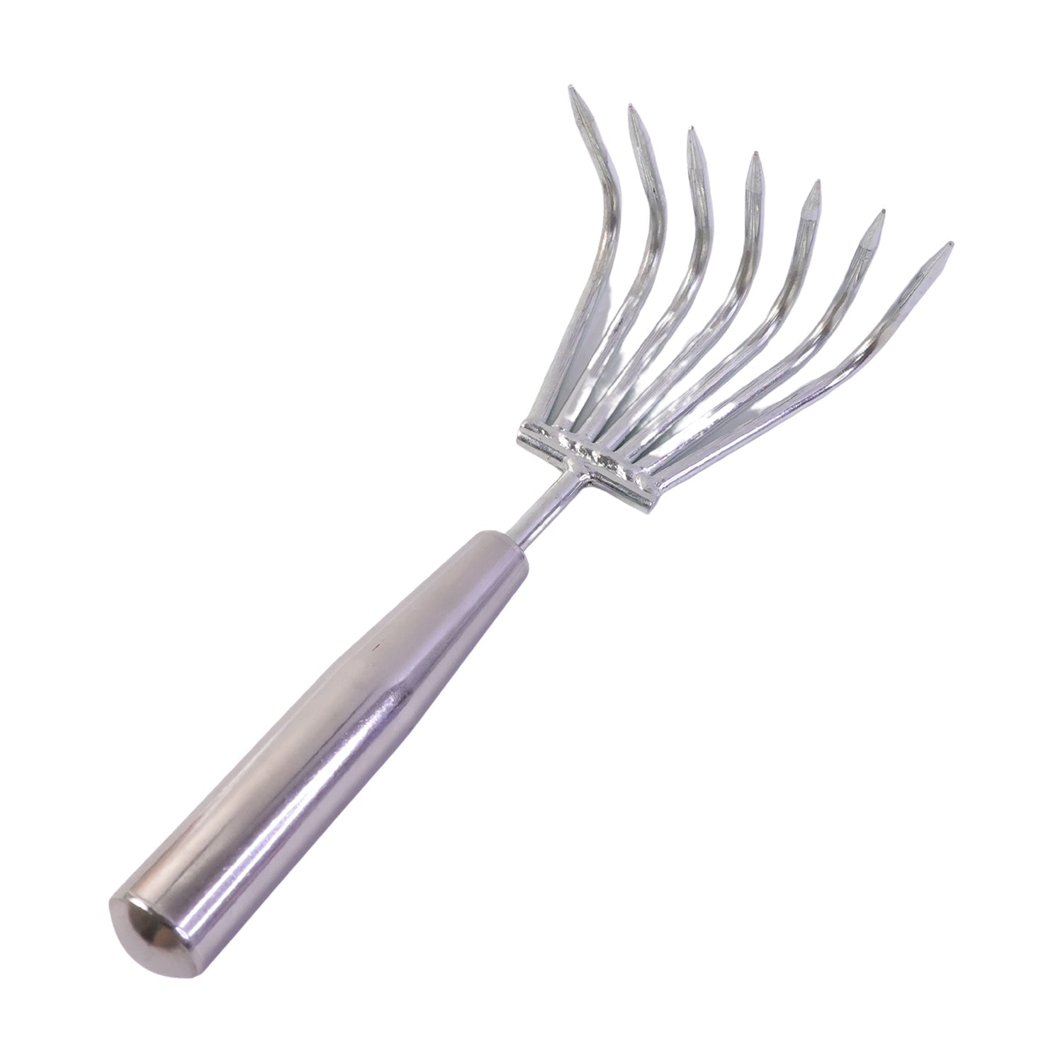 Stainless Steel Garden Rake Durable & Rust-Resistant Tool for Easy Gardening - Back View