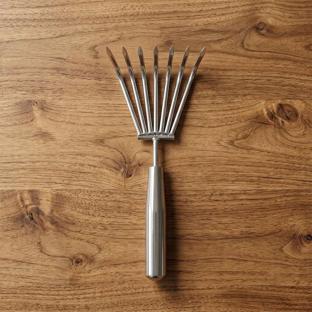 Stainless Steel Garden Rake Durable & Rust-Resistant Tool for Easy Gardening - Detail View 5