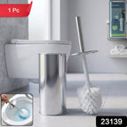 Toilet Cleaning Brush Durable with Long Handle and Holder - Side View