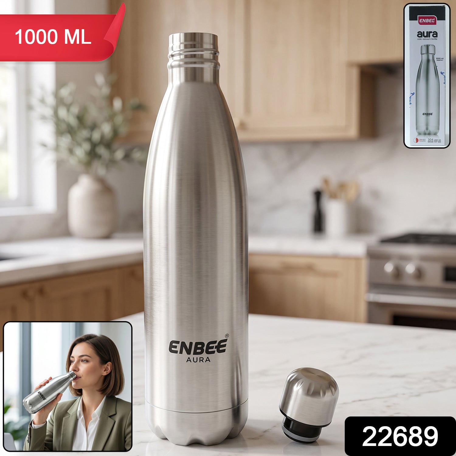 ALVENZA Insulated Water Bottle – Keep Drinks Hot & Cold for Hours