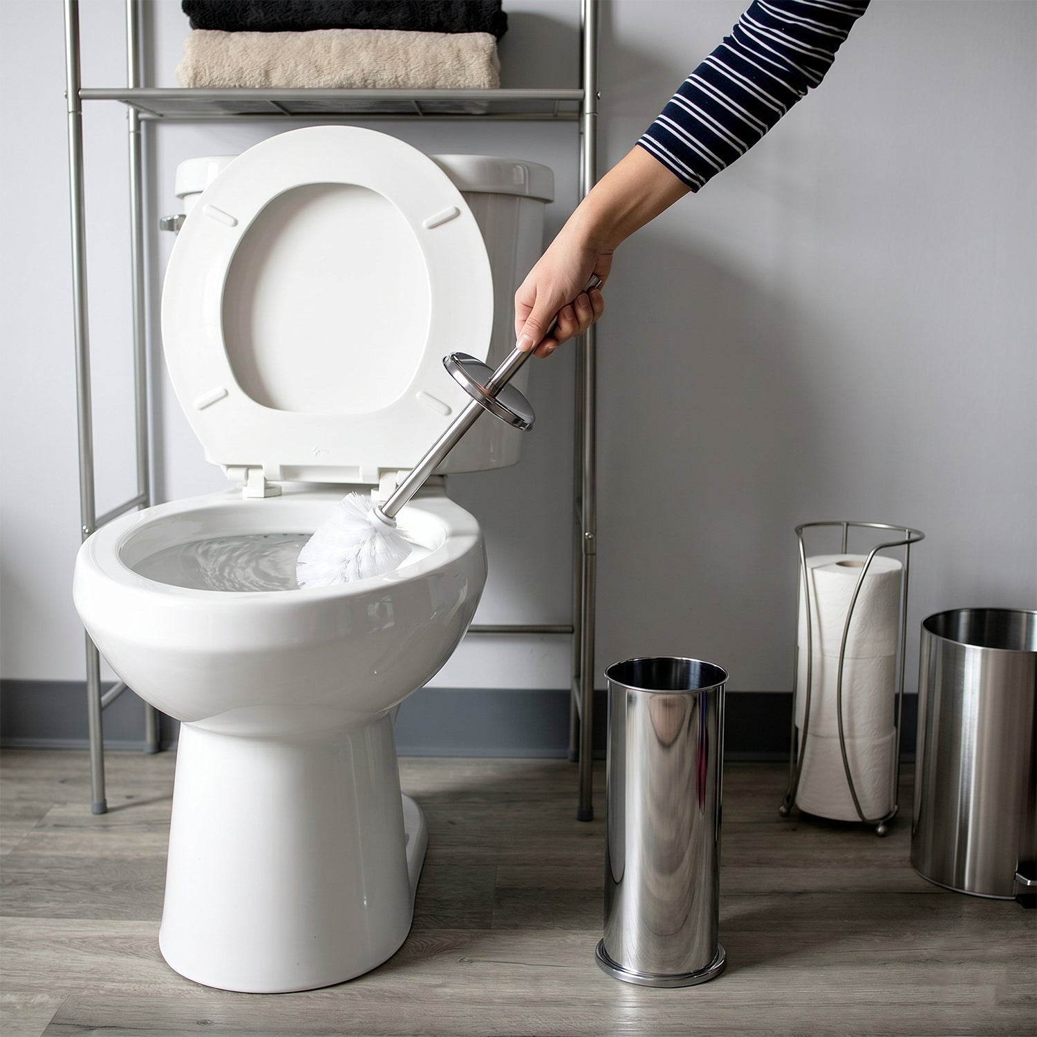 Toilet Cleaning Brush Durable with Long Handle and Holder - Detail View 5