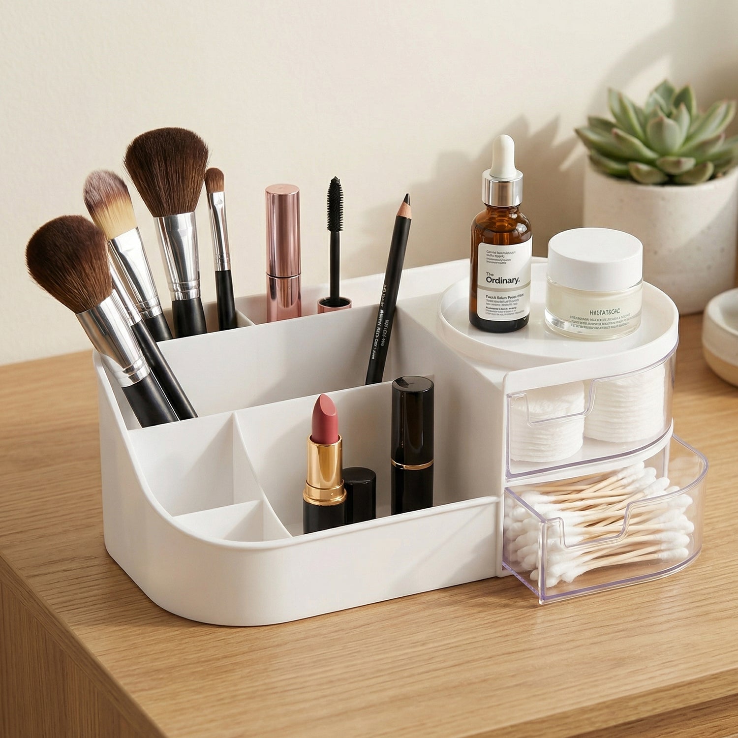 Multipurpose Makeup Organizer Space-Saving Storage with Drawers - Detail View 5