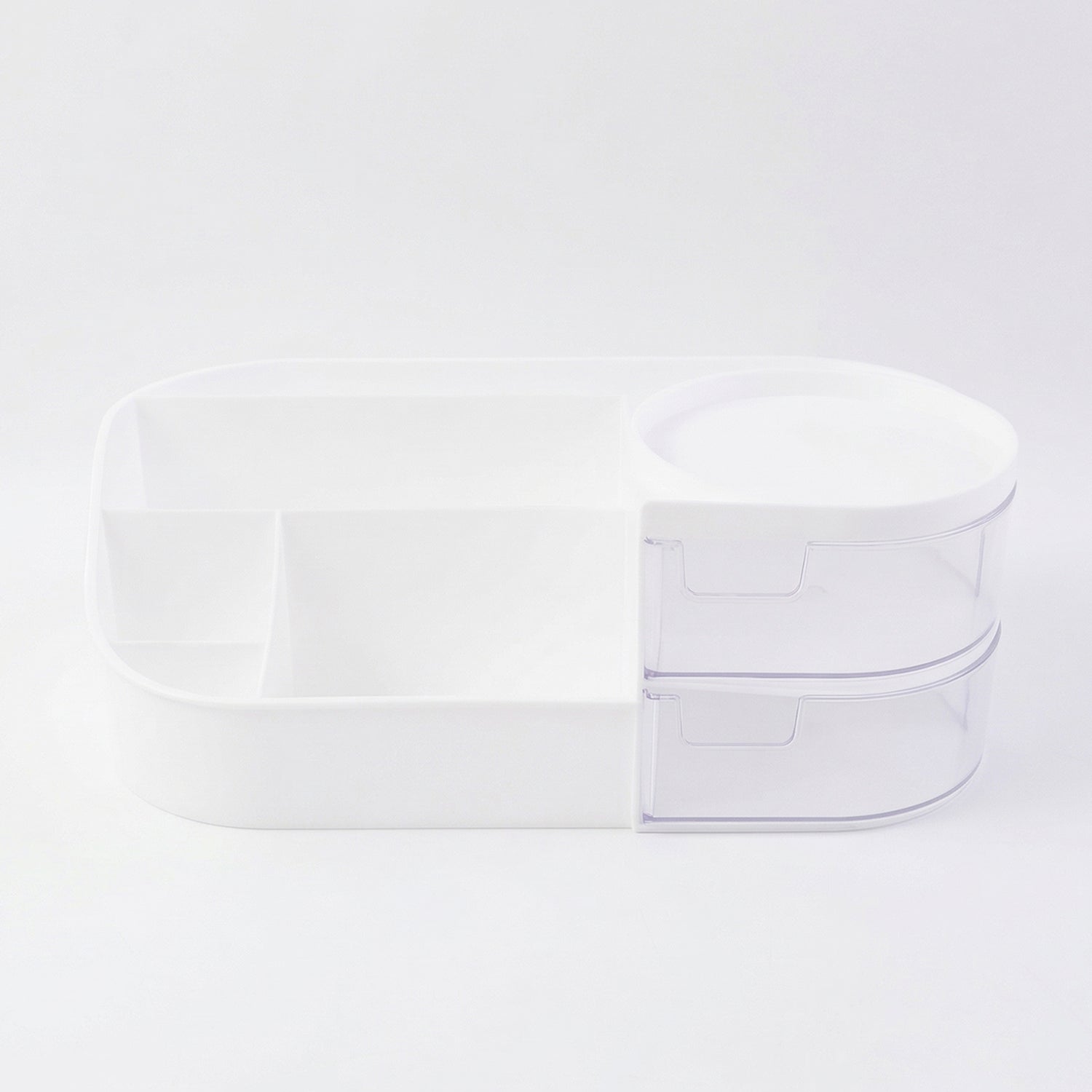 Multipurpose Makeup Organizer Space-Saving Storage with Drawers - Back View