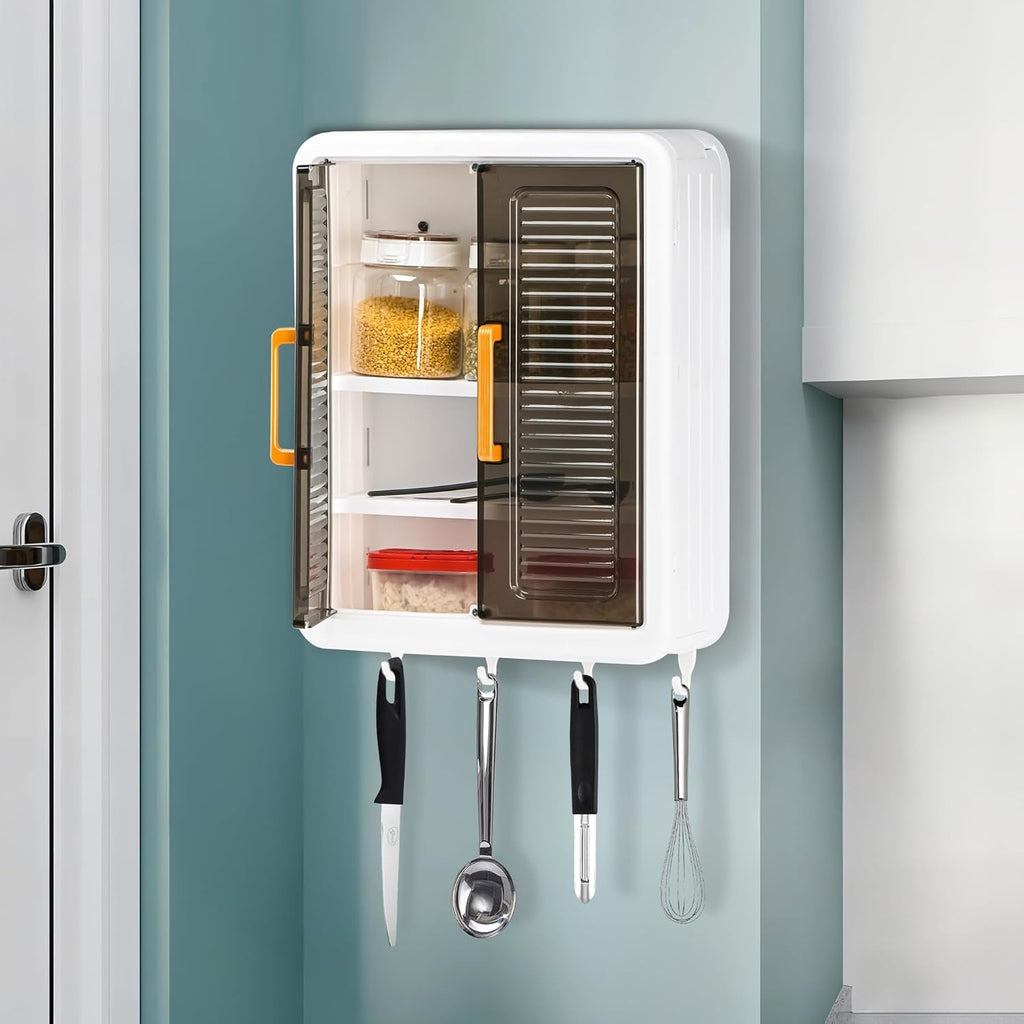 ALVENZA Wall-Mounted Kitchen Storage Cabinet – Spacious with Sliding Doors
