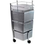 ALVENZA Kitchen Storage Trolley – Premium 3-Layer Hexagon Metal Organizer with Wheels