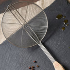 Stainless Steel Frying Skimmer Long Handle for Safe Cooking - Detail View 8