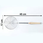Stainless Steel Frying Skimmer Long Handle for Safe Cooking - Detail View 6